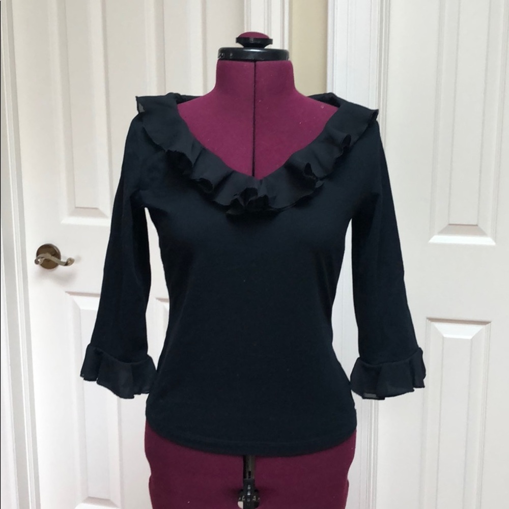 Jones New York Black shirt with frills